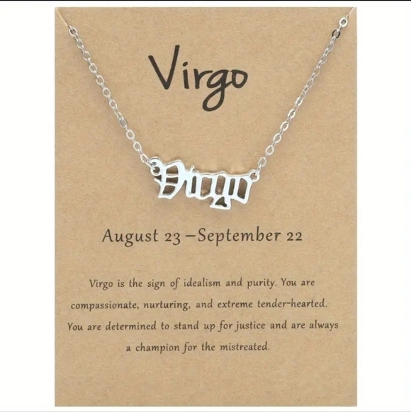 Jewelry - Virgo English Letter Zodiac Pendant Necklace